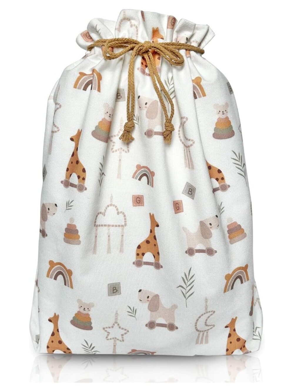 Canvas Drawstring Gift Bag XL Reusable Fabric Wrap Flat Bottom